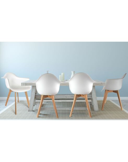 2 Fauteuils Scandinave blancs - 62.8x59.8x85.3 cm