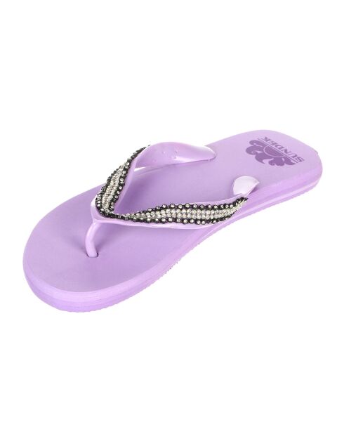 Lila sandalen met strass