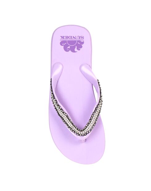 Lila sandalen met strass