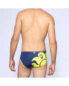 Slip de Bain Léonardo logo contrastant bleu marine