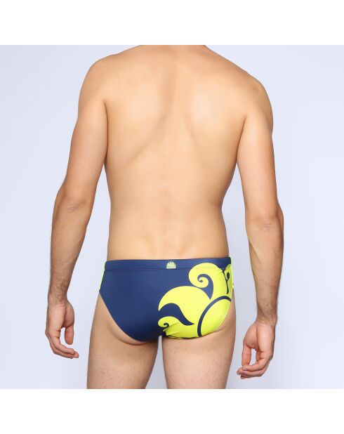 Slip de Bain Léonardo logo contrastant bleu marine