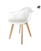 2 Fauteuils Scandinave blancs - 62.8x59.8x85.3 cm