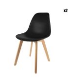 2 sillas escandinavas negras de concha - 46x52x86,5 cm