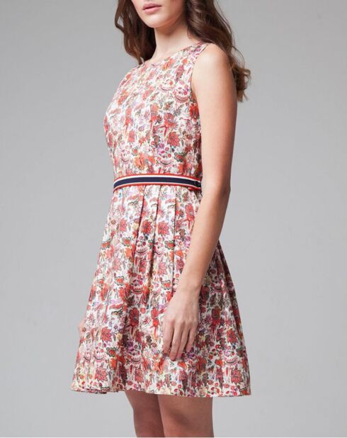 Robe imprimée sans manches multicolore