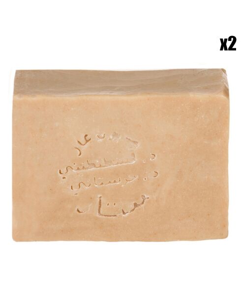 2 Savons d'Alep Premium à l'Argile Rose BIO Régénérant - 2x125 g