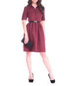 Robe avec ceinture bordeaux