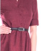 Robe avec ceinture bordeaux