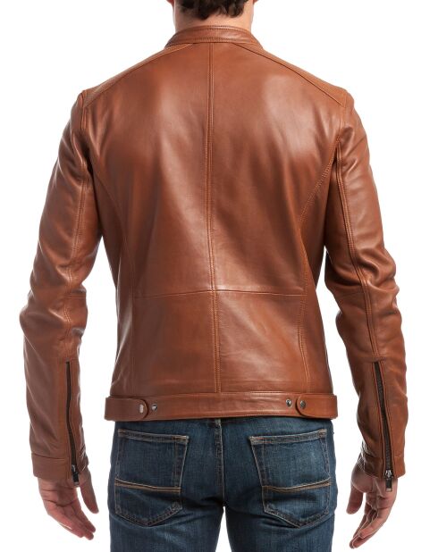 Veste en Cuir Alban cognac