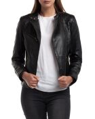 Veste en Cuir Alison noire