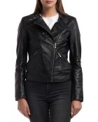 Veste en Cuir Alison noire