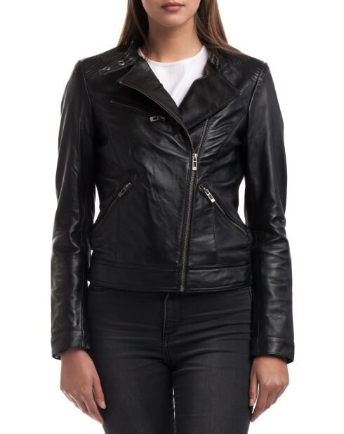 Veste en Cuir Alison noire