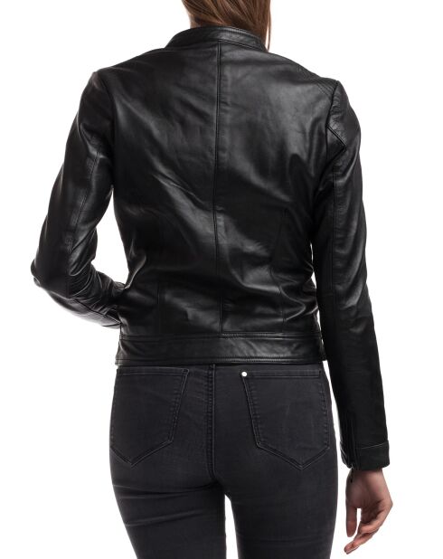 Veste en Cuir Alison noire