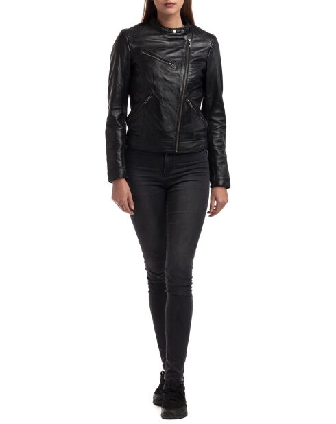 Veste en Cuir Alison noire