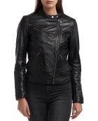 Veste en Cuir Alison noire