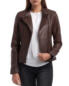 Veste en Cuir Alison marron