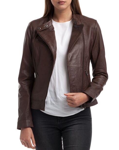 Veste en Cuir Alison marron