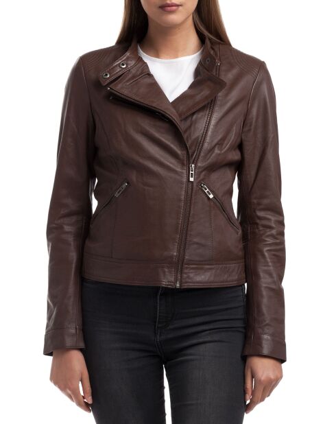 Veste en Cuir Alison marron