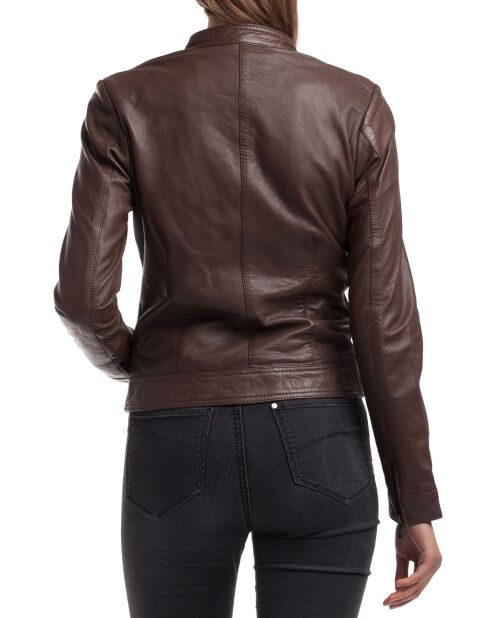 Veste en Cuir Alison marron