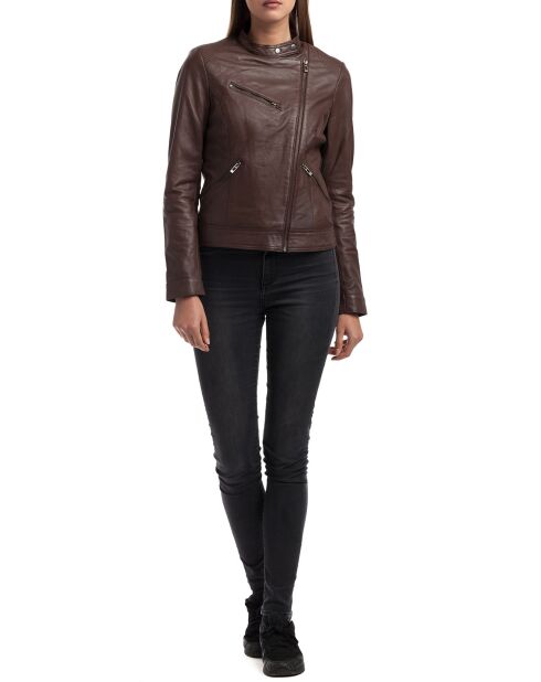 Veste en Cuir Alison marron