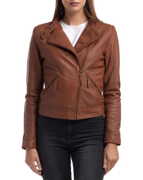 Veste en Cuir Alison cognac