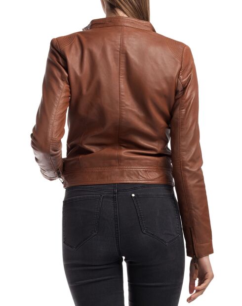 Veste en Cuir Alison cognac