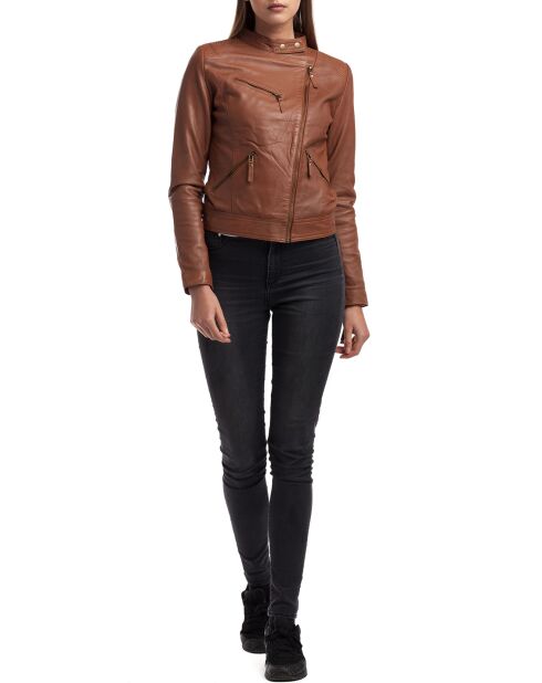 Veste en Cuir Alison cognac
