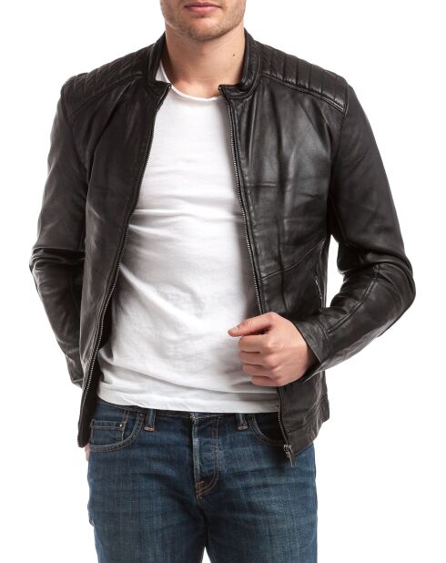 Assad schwarze Lederjacke