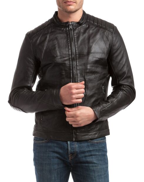 Assad schwarze Lederjacke