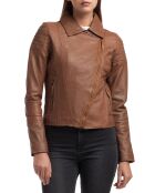 Veste en Cuir Barbara cognac