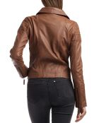 Veste en Cuir Barbara cognac