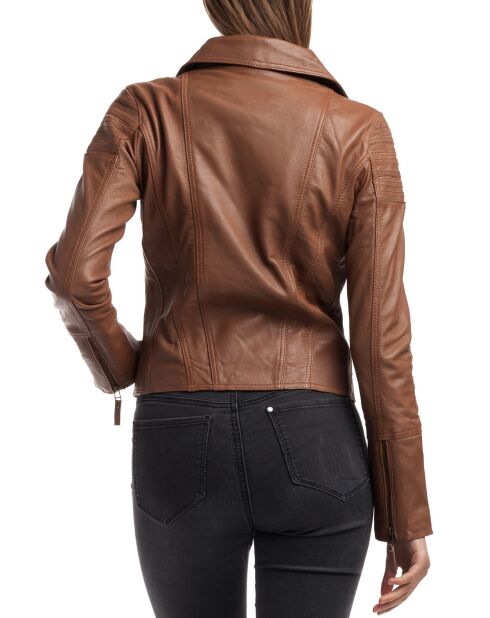 Veste en Cuir Barbara cognac