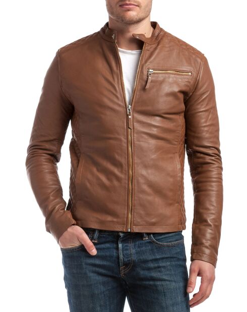 Blouson en Cuir Ben cognac