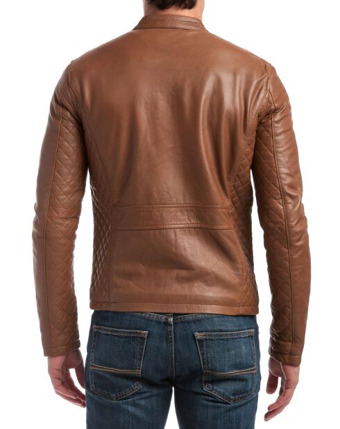 Blouson en Cuir Ben cognac
