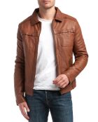 Veste en Cuir Carlo cognac