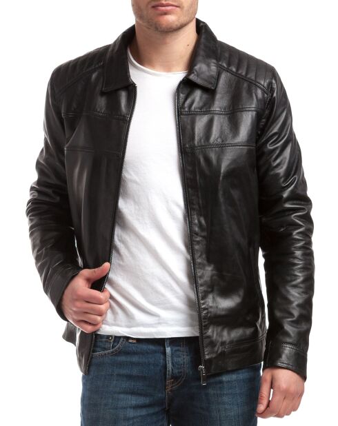 Veste en Cuir Citadin noire