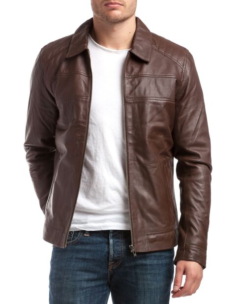 Veste en Cuir Citadin marron