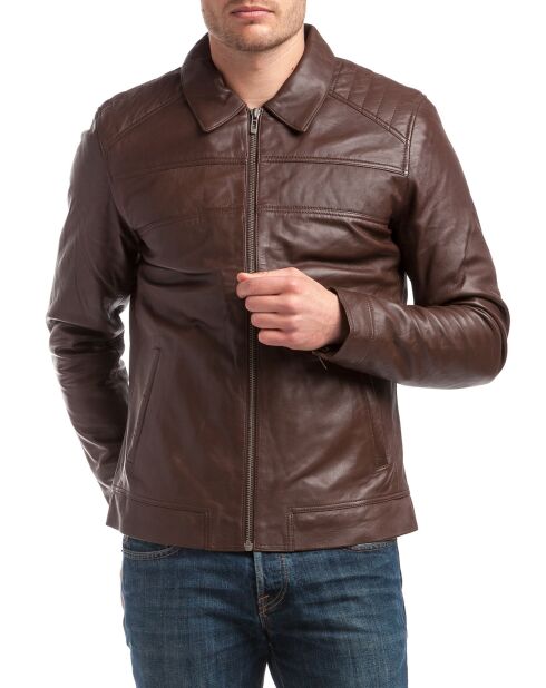 Veste en Cuir Citadin marron