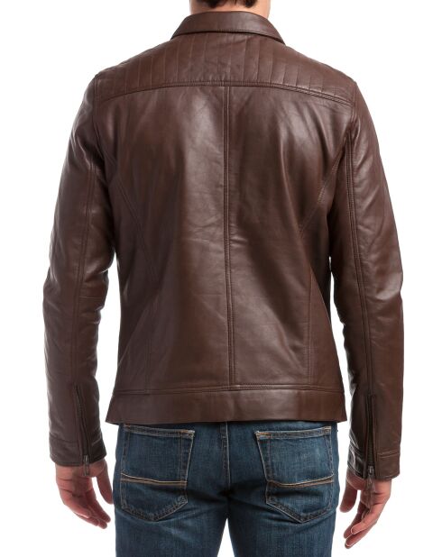 Veste en Cuir Citadin marron