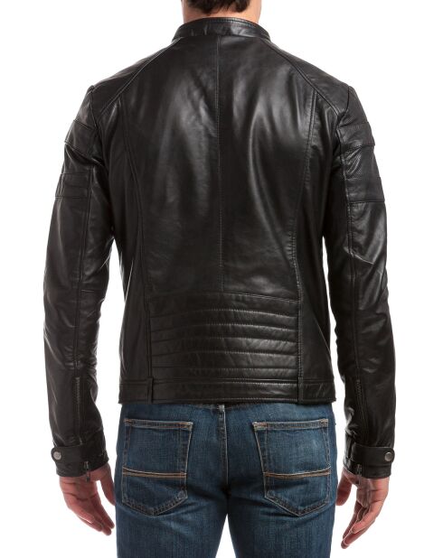 Zwarte leren jas van Clifford