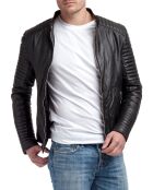 Veste en Cuir Emerino noire