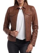 Veste en Cuir Idaline cognac