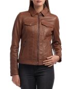 Veste en Cuir Idaline cognac