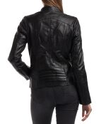 Veste en Cuir Ivette noire