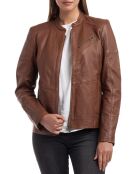 Veste en Cuir Ivette cognac