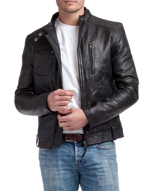 Veste en Cuir Jacky noire