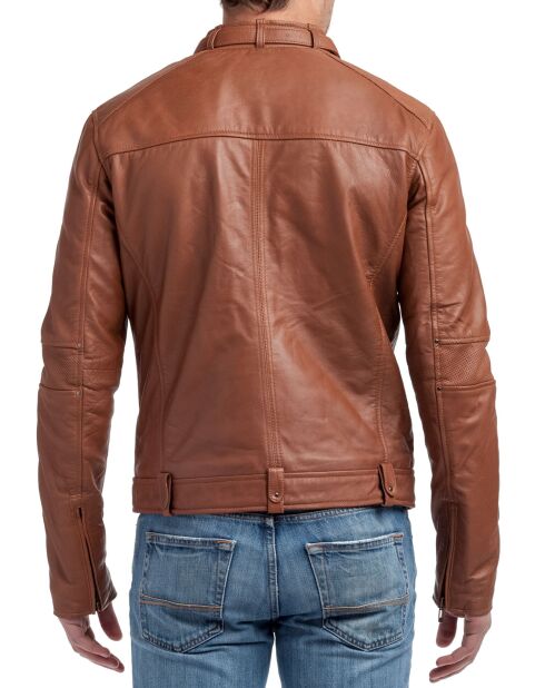Veste en Cuir Jacky  cognac
