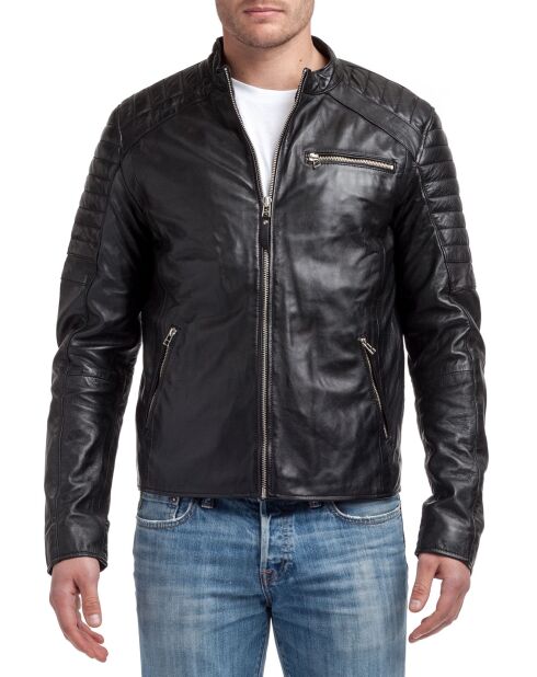 Blouson en Cuir Manuel noir