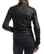 Veste en Cuir d'Agneau Samantha noire
