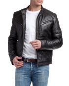 Veste en Cuir Victor noire