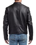 Veste en Cuir Victor noire